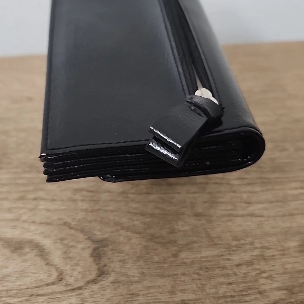 Franklin Covey Black Patent Leather Wallet with Tabs